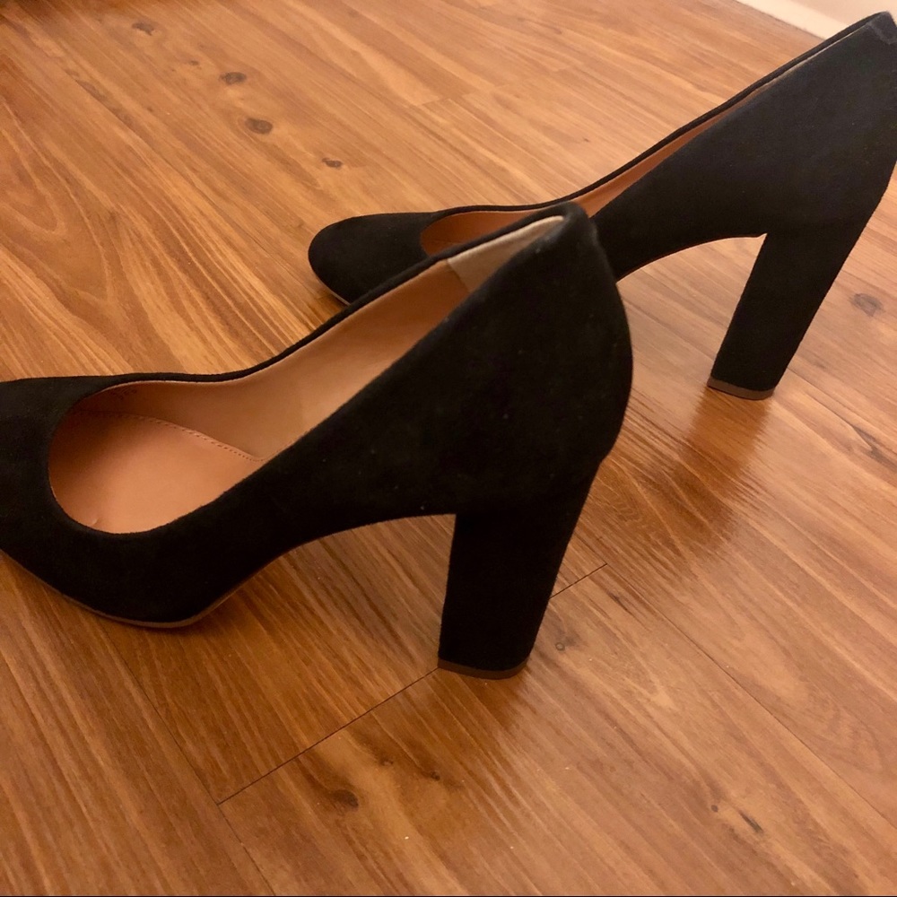 J Crew Factory Black Olive Suede Pumps
